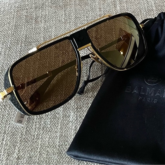 BNIB! BALMAIN O.R. Pilot Sunglasses box & case included 💯 AUTHENTIC - Picture 4 of 12
